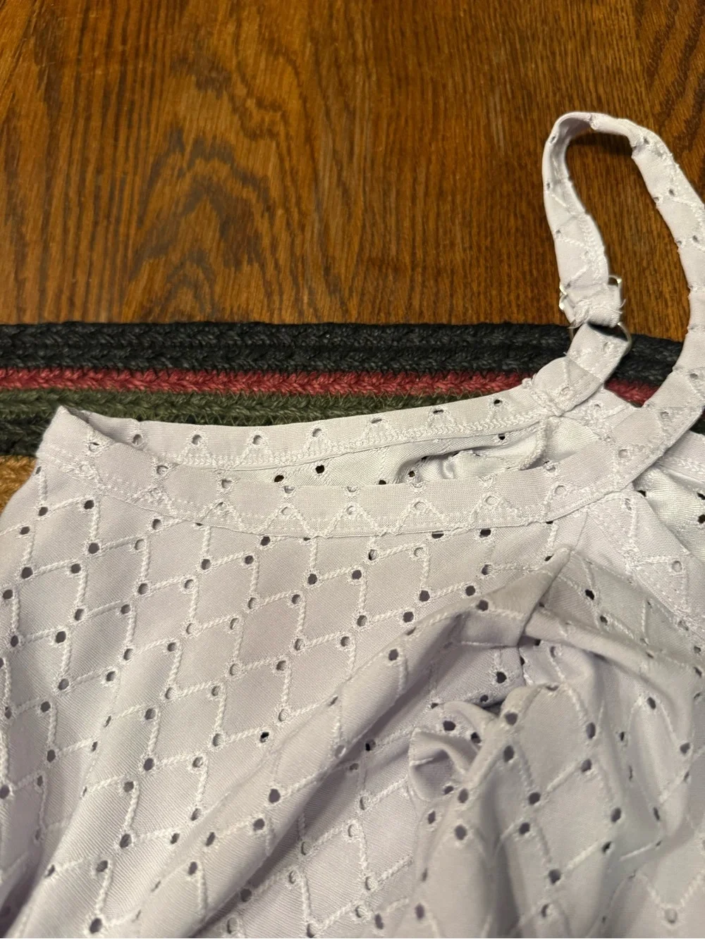 Michael Kors Lavender Eyelet Cold-Shoulder Ruffle Camisole Top